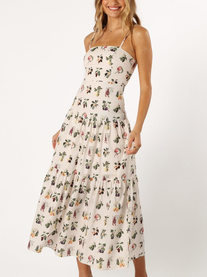 Robe mi-longue Fruit fleurie