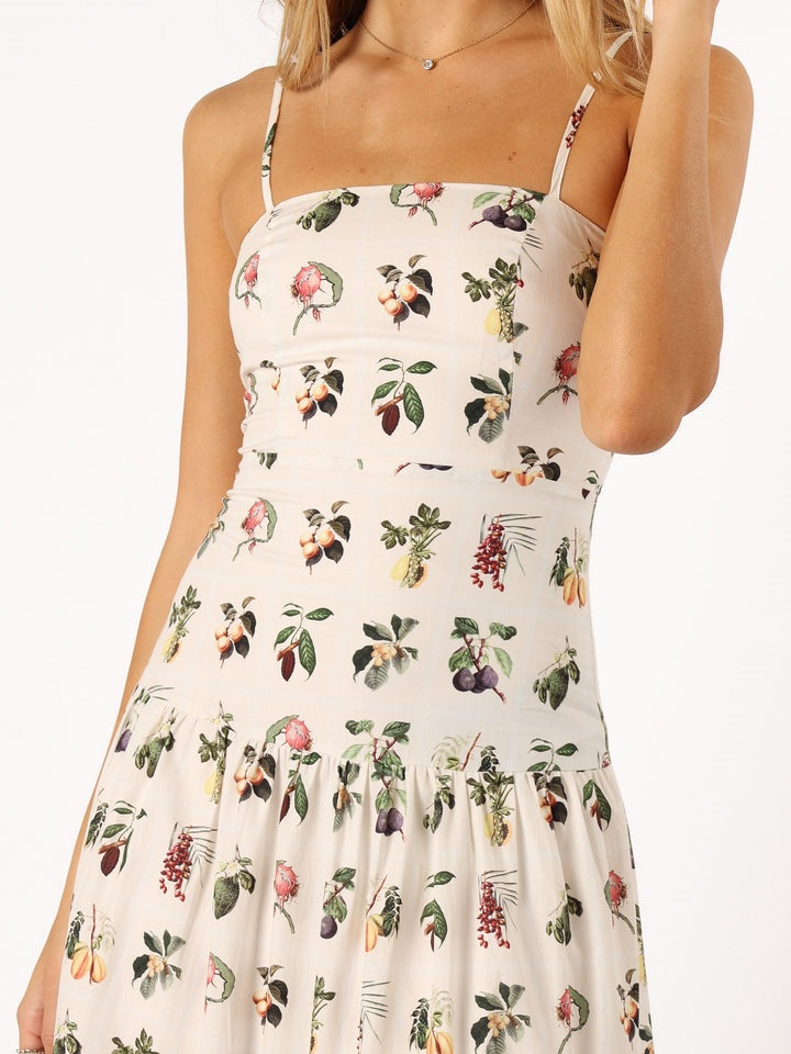 Robe mi-longue Fruit fleurie