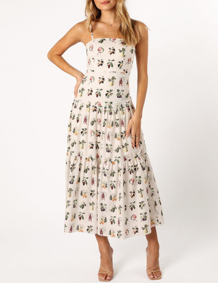 Robe mi-longue Fruit fleurie