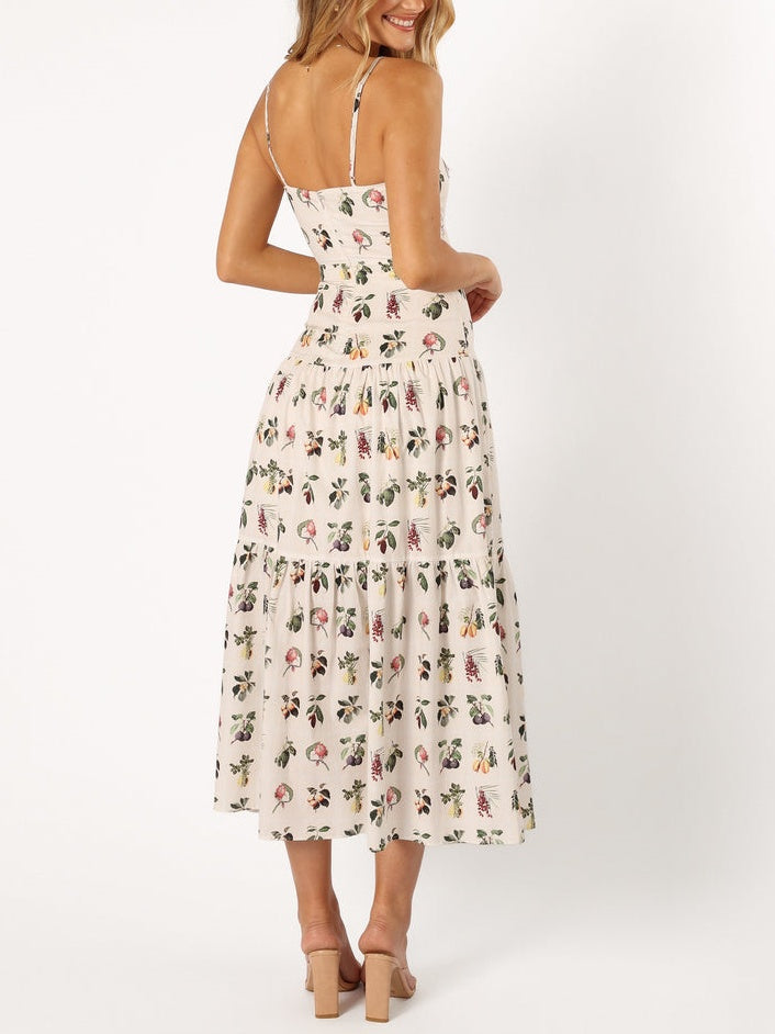 Robe mi-longue Fruit fleurie