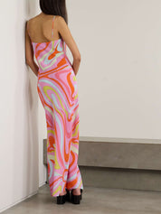 Robe longue Signature imprimé
