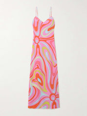 Robe longue Signature imprimé